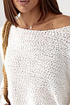 Кофта-павутинка з букле — молочний колір, ONE SIZE, фото 4
