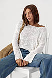 Кофта-павутинка з букле — молочний колір, ONE SIZE, фото 5