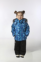 Детский зимний комплект (куртка+штаны) "Синие снежинки" 98-104см