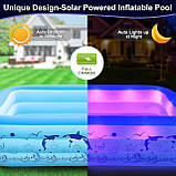 Надувний басейн з підсвічуванням, сімейний надувний басейн для дітей, дорослих, надувні басейни на сонячних батареях, фото 3