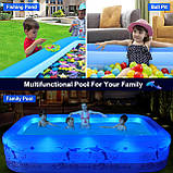 Надувний басейн з підсвічуванням, сімейний надувний басейн для дітей, дорослих, надувні басейни на сонячних батареях, фото 6