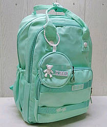 Стильний шкільний рюкзак з двома ручками та маленькою сумочкою-брелком (высота 40 см)