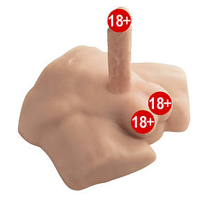 Полуторс з фаллоімітатором на присосці SilexD Apollo S Male Torso, суперреалістичний, термореактивний