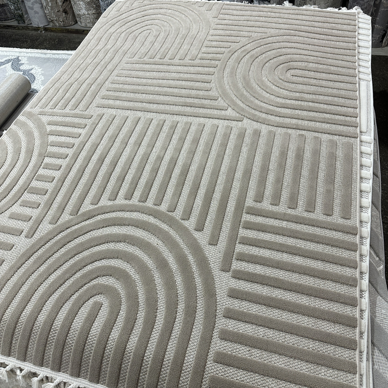 Килим в скандинавському стилі 3606C бежевий