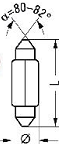 Лампа розжарювання 12V С5W 37 мм Ø10,5, 1 шт., фото 2