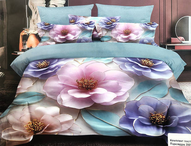 Постільна білизна з обємним малюнком L&M Home Textiles 5D - євро розмір, фото 1