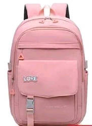 Модний шкільний рюкзак рожевого кольору (висота 45 см)