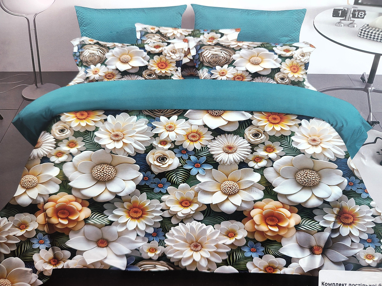 Постільна білизна з обємним малюнком L&M Home Textiles 5D - євро розмір