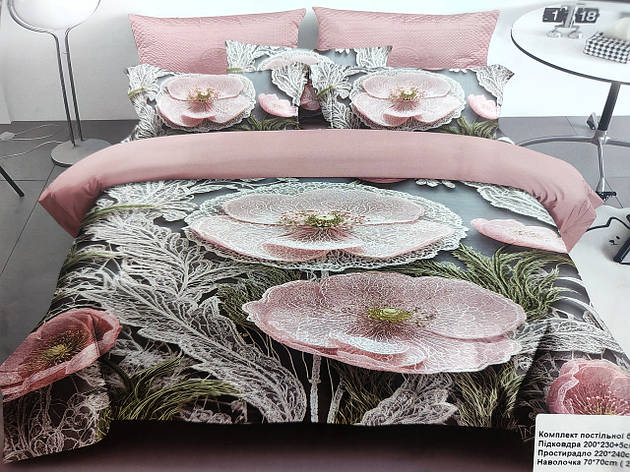 Постільна білизна з обємним малюнком L&M Home Textiles 5D - євро розмір, фото 1