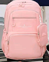 Шкільний рюкзак з сумочкою брелком рожевого кольору (висота 45 см)