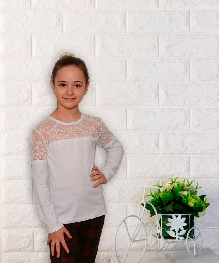 Блуза дитяча з гіпюром 01932фулікра
