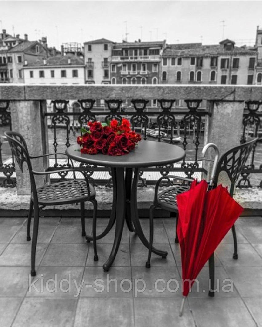 Діамантова вишивка. Картина на підрамнику "Чорно-біле місто", 40х50см, квадратні стрази, фото 1