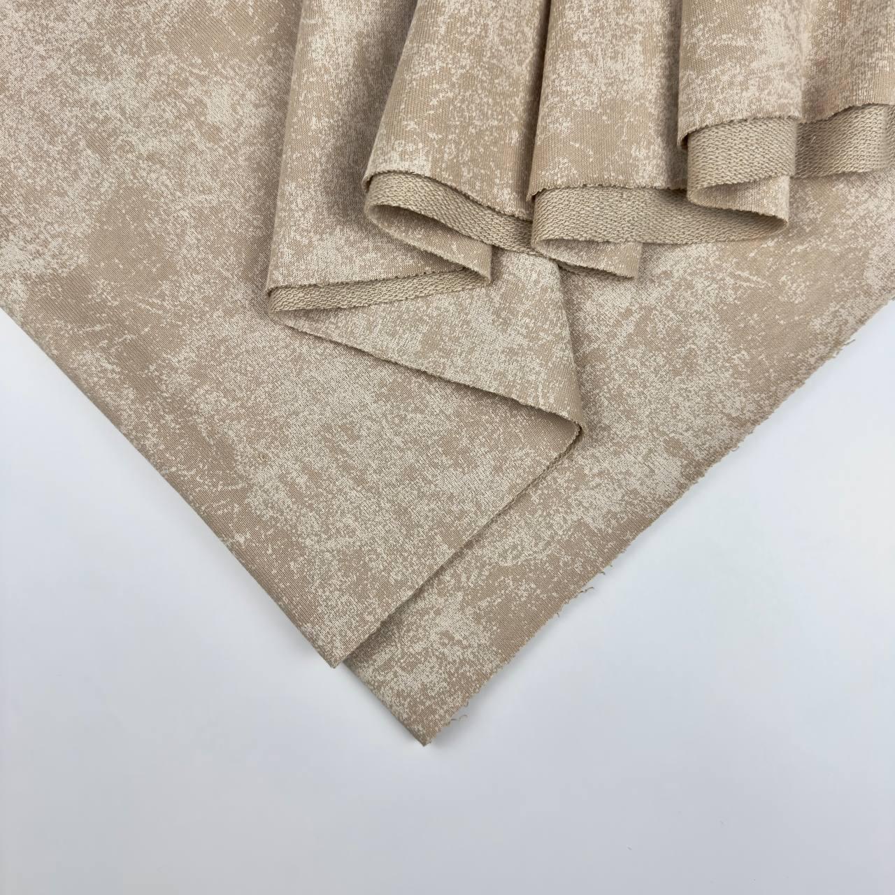 Тринитка петля мармур "Крем брюле", щільність 380 г/м2.