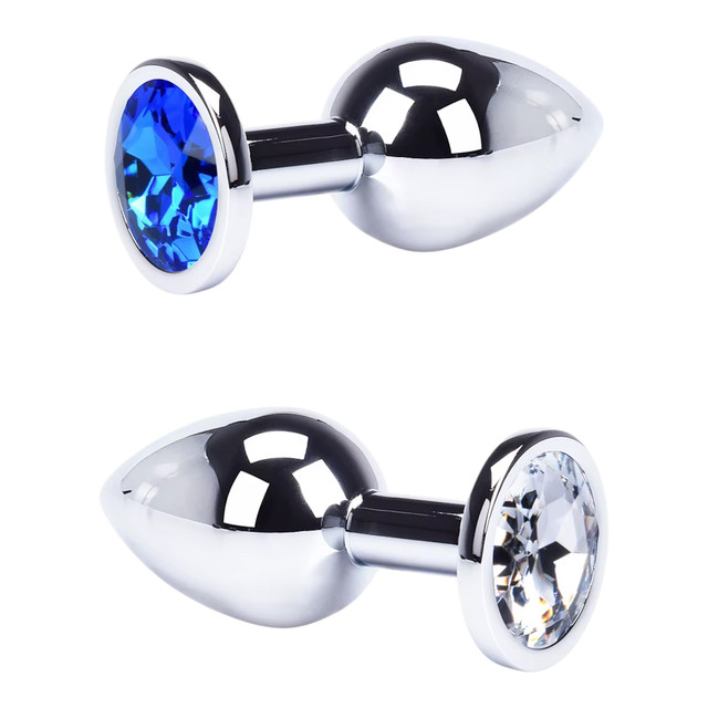 Анальна пробка з каменем жіноча метал Розмір L