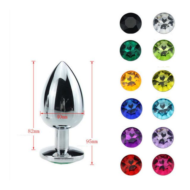 Анальна пробка з каменем жіноча метал Розмір L