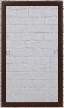 Москітна сітка з профілю ІДЕАЛ (з крилом), горіх, фото 1