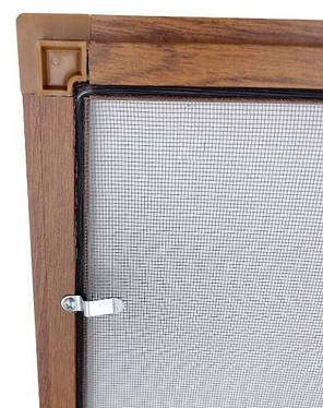 Москітна сітка з профілю ІДЕАЛ (з крилом), горіх, фото 2