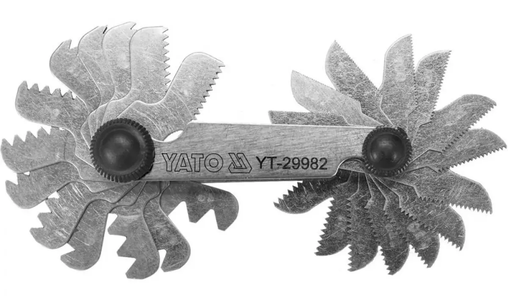 Різьбомір метричний WHITWORTH 55° YATO з 28 шаблонами в діапазоні 4-62 YT-29982, фото 1