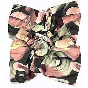 Хустка жіноча вовняна середня Шеррі оливка капучино