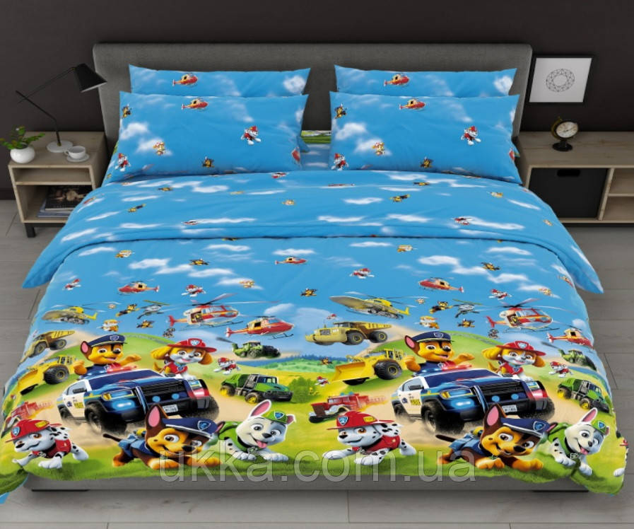 Постільна білизна полуторна Щенячий патруль, фото 1