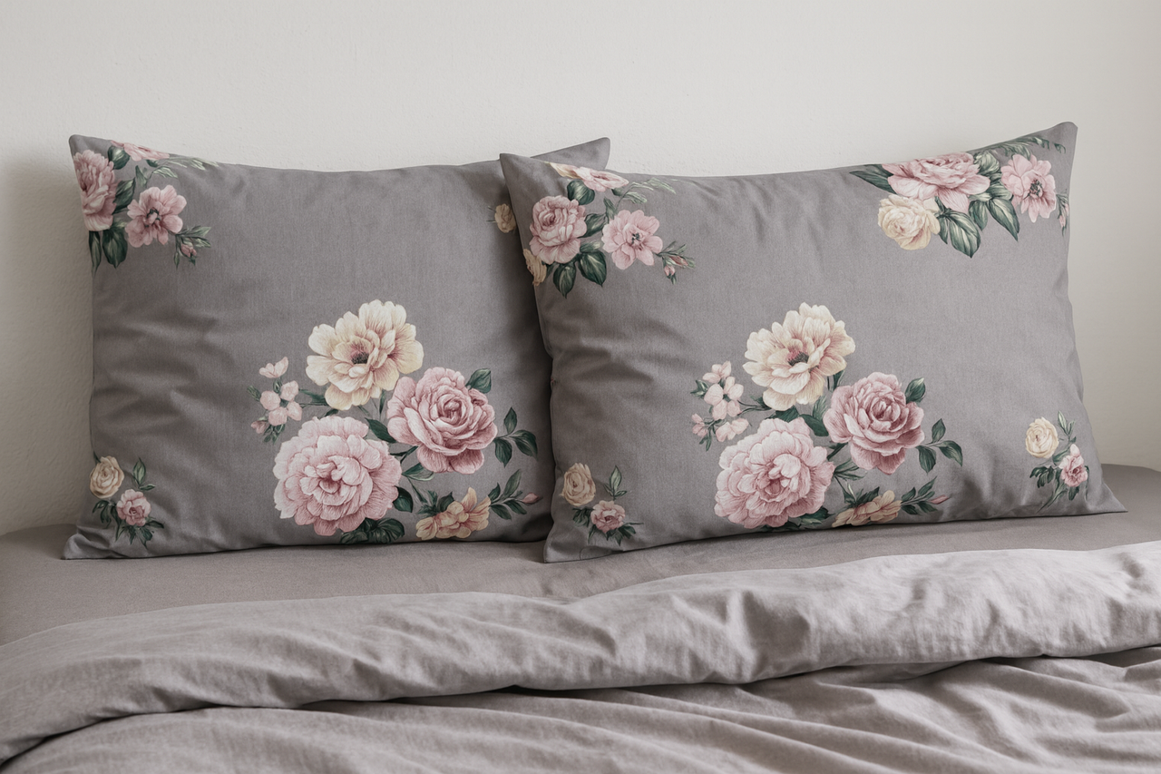 Наволочка (ПоліСатин) "Цвітіння 2" | 50х70 від 2х шт. з крильцями, фото 1