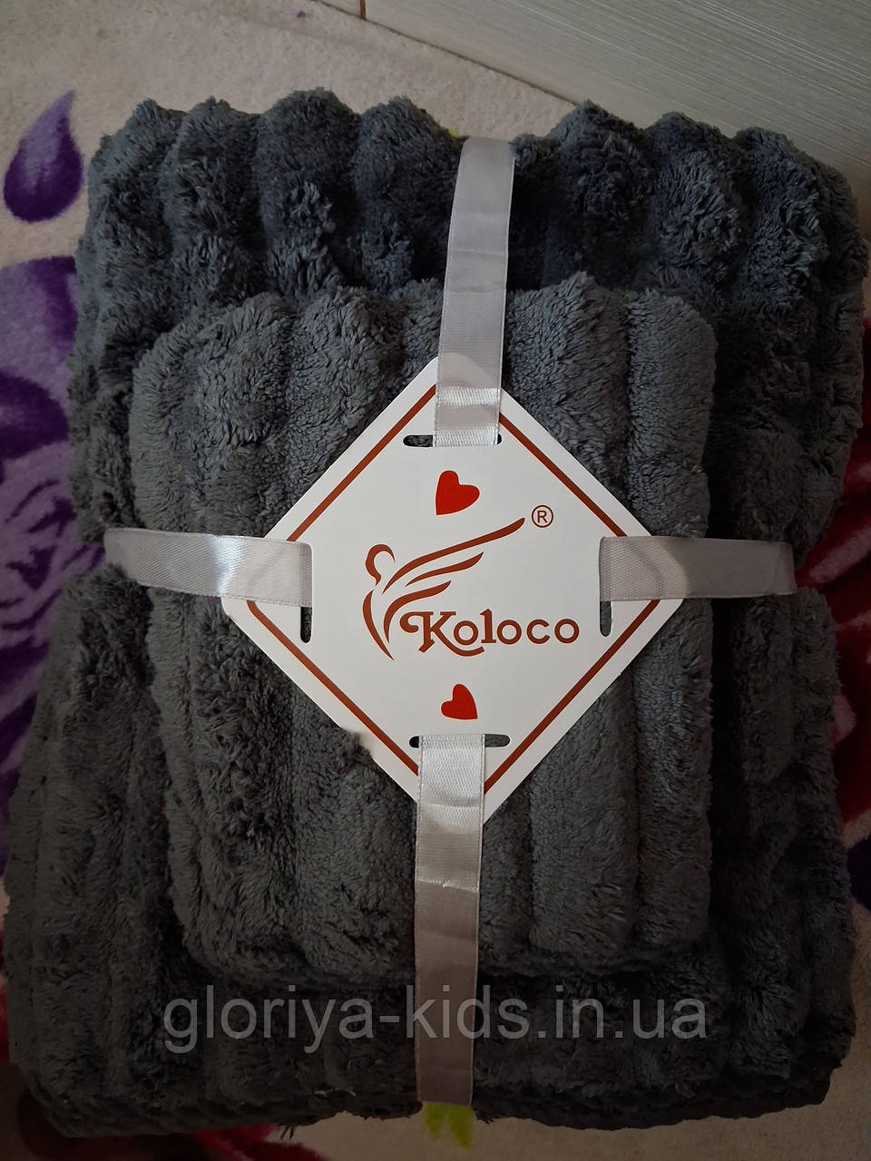 Набір рушників Шарпей фібра 2 рушника: 140*70 см, 35*75см. Мікрофібра колір Графіт