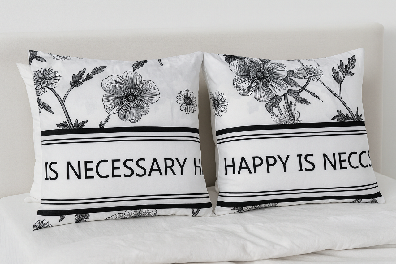 Наволочка (ПоліСатин) "Щастя" | 50х70 від 2х шт. з крильцями, фото 1