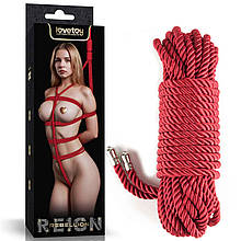 Червона шовковиста мотузка для бондажу Rebellion Reign Crimson Silky Bondage Rope, 10 м
