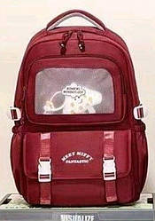 Рюкзак шкільний бордового кольору (висота 46 см)