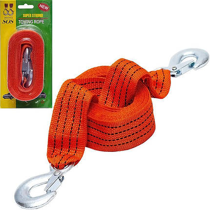 Трос буксирний на 2 гачка 3000 кг 4,5м KNZ, фото 2