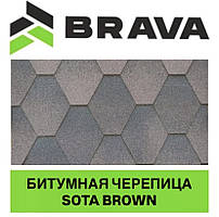 Бітумова черепиця BRAVA SOTA BROWN коричневий