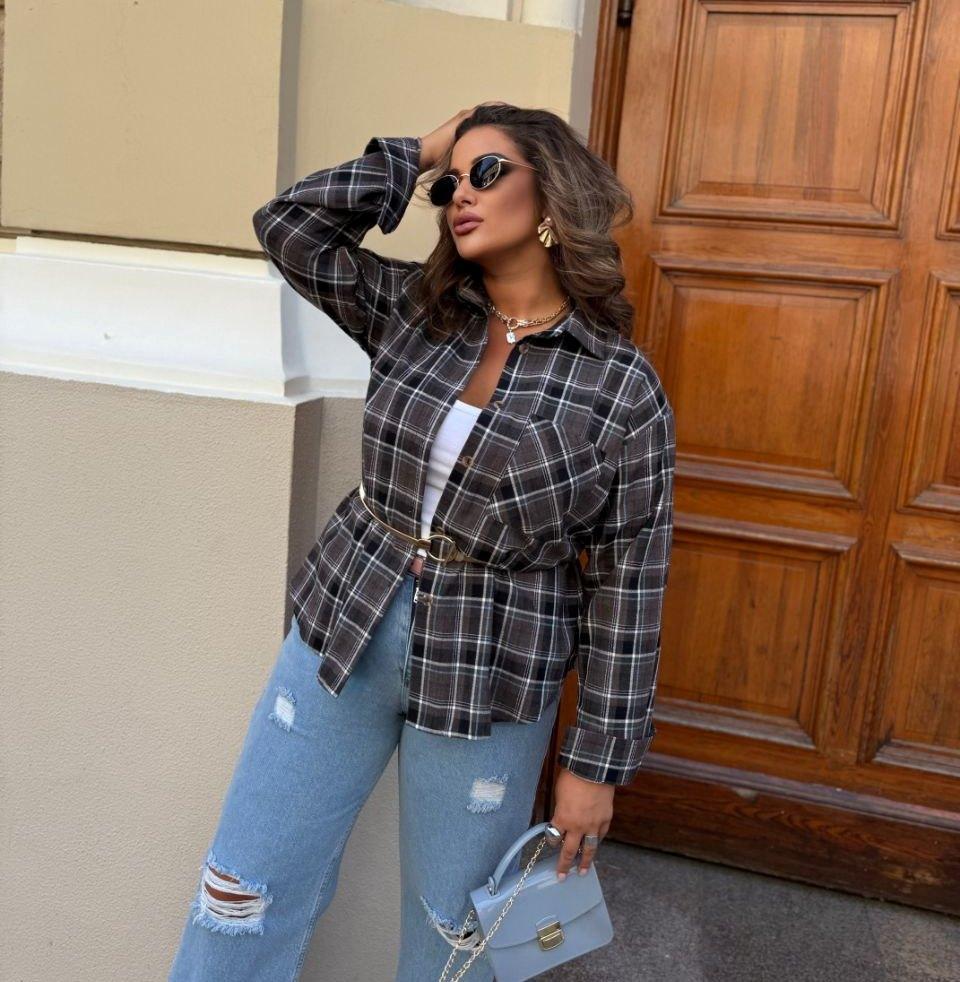 Сорочка жіноча в клітку 9790, фото 1