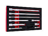 Набір поворотних подовжувачів CrV 1/4" 3/8" 1/2" (9 шт.) Tvardy T00131, фото 5