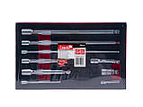Набір поворотних подовжувачів CrV 1/4" 3/8" 1/2" (9 шт.) Tvardy T00131, фото 6