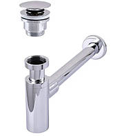 Сифон з донним клапаном латунний 1 1/4" Globus Lux GSB-32-125-04A chrome | 000030298