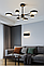 Чорна Led люстра до 20 м² на 6 плафонів 114W (Sirius B X13287/6 BK+FGD), фото 5