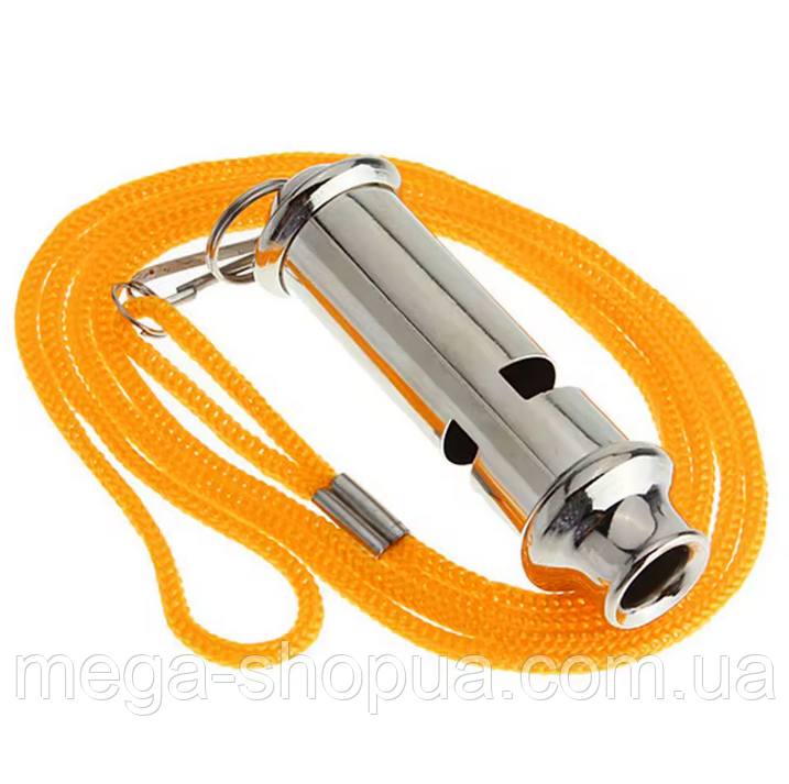 Гучний металевий свисток зі шнурком, рятувальний суддівський спортивний футбольний свисток для тренувань та ігор