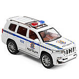 Машинка металева Поліція Toyota Land Cruiser Prado Тойота 1:24 інерція відкр двері баг капот звук світло 21*10*8,5см (41952), фото 2