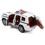 Машинка металева Поліція Toyota Land Cruiser Prado Тойота 1:24 інерція відкр двері баг капот звук світло 21*10*8,5см (41952), фото 4