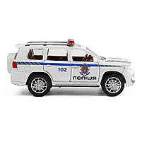Машинка металева Поліція Toyota Land Cruiser Prado Тойота 1:24 інерція відкр двері баг капот звук світло 21*10*8,5см (41952), фото 3