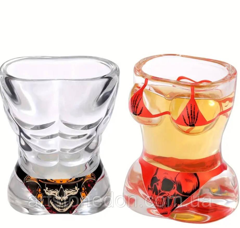 Набір оригінальних стопок Чоловік і жінка, фото 1