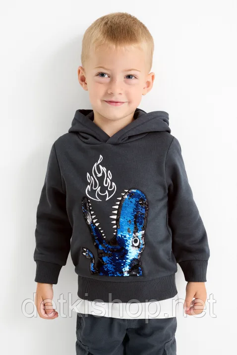 Дитячій худі з капюшономT-Rex толстовка для хлопчика 104см (4Y), фото 1