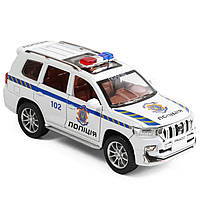 Машинка металева Поліція Toyota Land Cruiser Prado Тойота 1:24 інерція відкр двері баг капот звук світло 21*10*8,5см (41952), фото 2