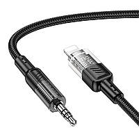 Аудiокабель HOCO UPA27 Spirit transparent digital audio conversion cable iP Black