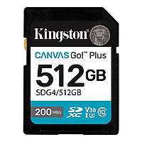 Карта пам&apos;яті SDXC (UHS-1 U3) Kingston Canvas Go! Plus 512Gb class 10 A2 V30 (R200MB/s, W160MB/s)