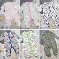 68-74 3-7 міс трикотажний щільний легкий бавовняний чоловічок котоновий для новонароджених малючків 7107