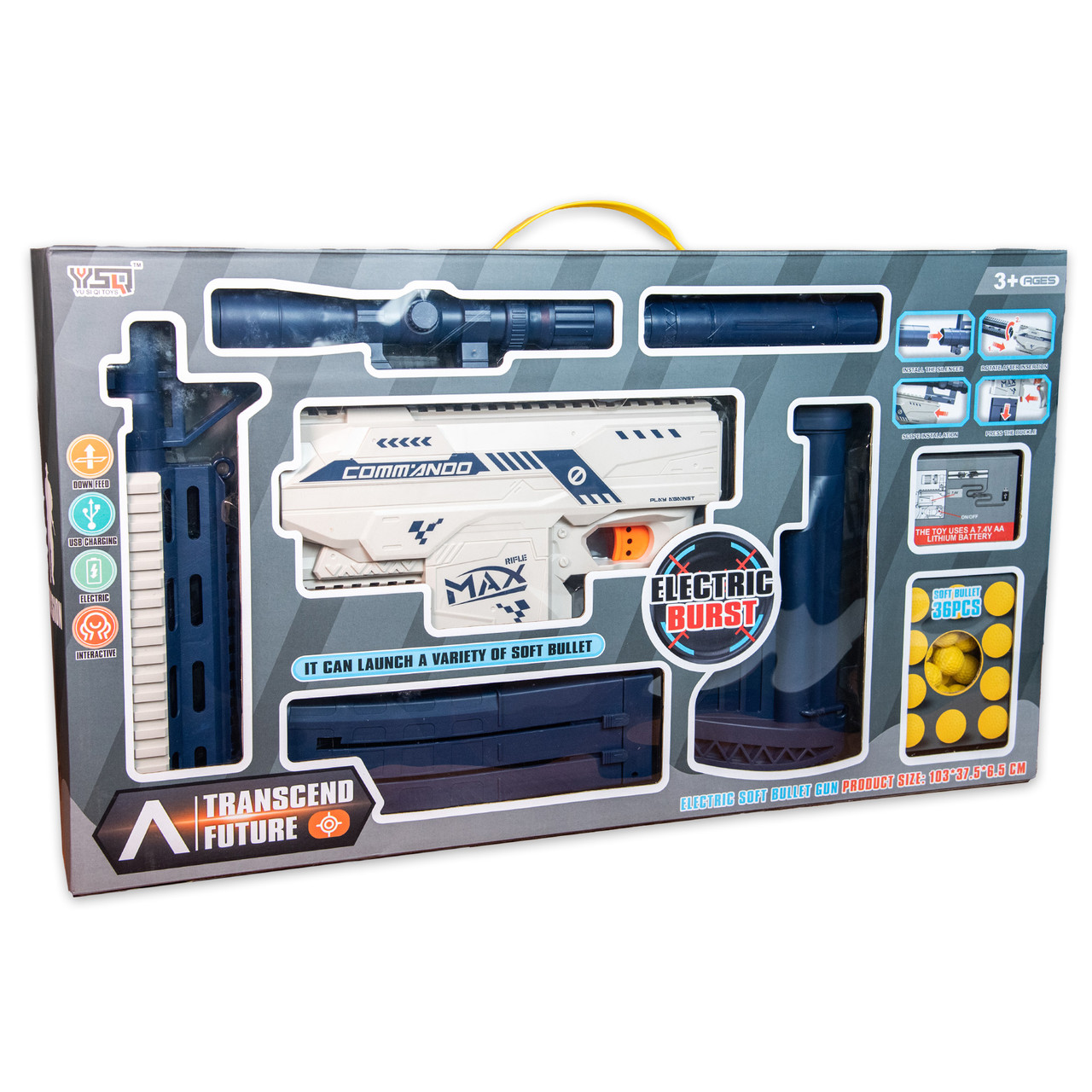 Бластер-кулемет 2388-31 на батарейках з м'якими кулями, фото 1