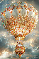 Діамантова вишивка. Картина на підрамнику "Повітряна куля", 40х60см, круглі стразы