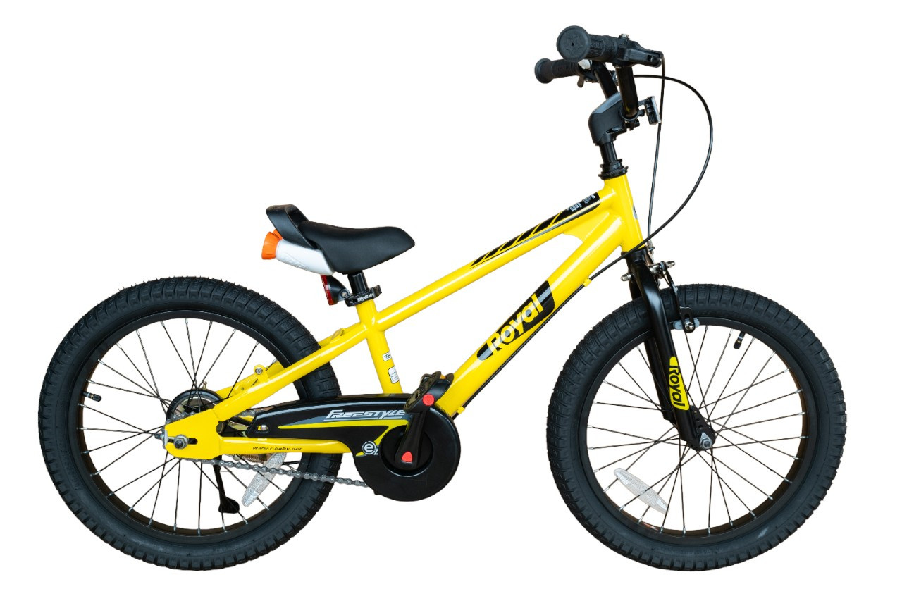 RB14-30-ДИТЯЧИЙ ВЕЛОСИПЕД ROYAL BABY EZ FREESTYLE БЕГОВЕЛ+ВЕЛОСИПЕД ЖОВТИЙ 14 ДЮЙМІВ, фото 1