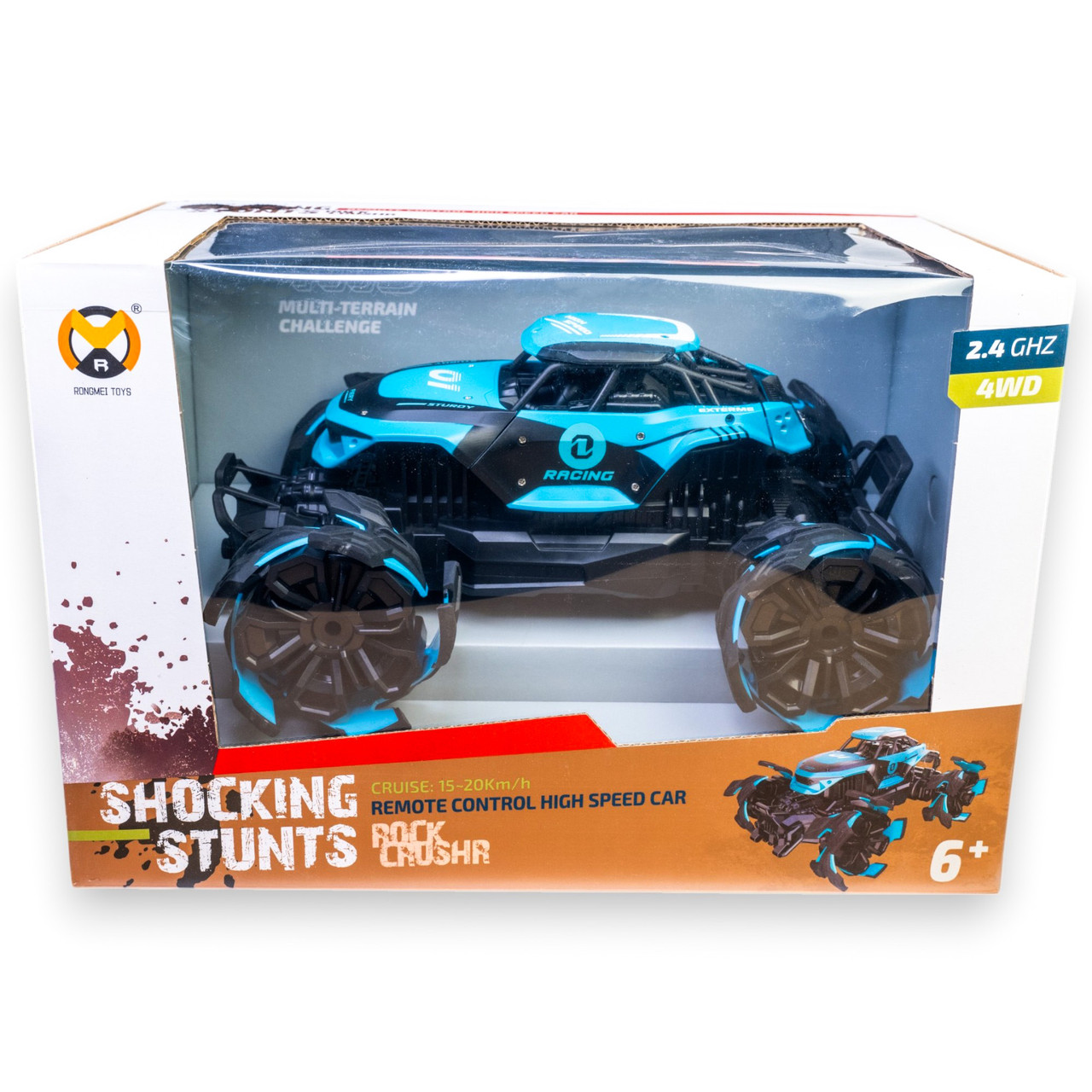 Трюкова чотирьохпривідна машинка на радіокеруванні "Shocking Stunts Rock Crushr" 2 кольори g276059-36759, фото 1